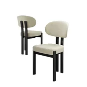 Hanah Home set trpezarijskih stolica Dore 6 kom, krem tkanina Babyface, crne metalne noge