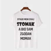MAFIMI Muška majica Otkud meni ovaj stomak, Bela
