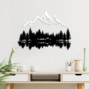 Opviq Zidna dekoracija Nature And Mountain-12, 62x22cm 70x51cm 1.5mm, Crno-bela