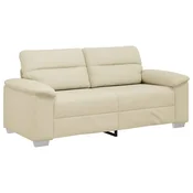 Vidaxl Dvosed kremne barve 180x81x84 cm umetno usnje