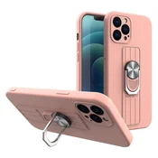 slomart silikonski ovitek ring case z držalom za prste in stojalom za samsung galaxy s22 roza