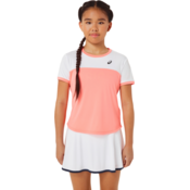 Majica kratkih rukava za djevojčice Asics Tennis Short Sleeve Top - guava/brilliant white