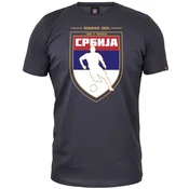 011Shop Muška majica kratkih rukava, Srbija štit svi u napad EP 2024, Tamnosiva