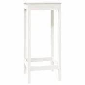 Vidaxl Barska miza bela 50x50x110 cm trdna borovina