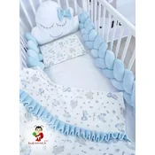 Bubamara037 Pletenica za krevetac, Trostruka, 120 cm, Plava