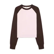 Bershka Pulover temno rjava/roza