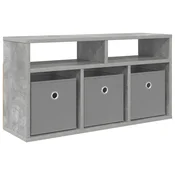 Vidaxl Nizek šalter s predalom Betonsko siva 72 x 22,5 x 38 cm