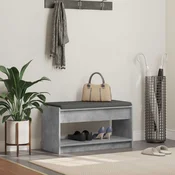 vidaXL Haldna klop Beton Siva 83 x 38 x 45 cm Oblikovan Les in Tkanina