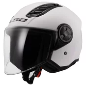 Otvorena motociklistička kaciga LS2 OF616 Airflow II, jednobojna, sjajno bijela