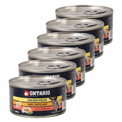 Konzerva ONTARIO Junior za pse s koščki piščanca in hrustancem, 6x200 g