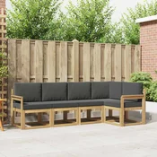 Set vanjskih sofa s jastukom 5 pcs Bijela i antracit