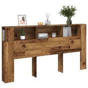 Vzglavna omarica starinski les 200x18,5x102,5 cm inženirski les