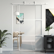 Klizna vrata bijela 102,5x205 cm od kaljenog stakla i aluminija