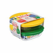 KOMPLET KVADRATNIH KOZARCEV PYREX 2KS, 0,3L, STEKLO