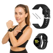 Silikonski pašček za Amazfit BIP/BIP 3/3 PRO/LITE/U/1S črne barve 20 mm