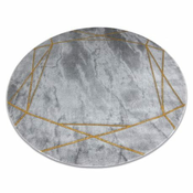 eoshop Okrogla preproga EMERALD exclusive 1022 glamur, eleganten marmor, geometrijska siva/zlata ( - Velikost: krog 120 cm)