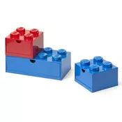 LEGO® stolne kutije s ladicom Multi-Pack 3 kom - crvena, plava