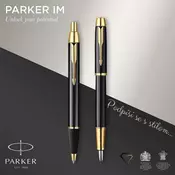 PARKER Set hemijska olovka & nalivpero IM Black GT - PK93216 Crna/Zlatna