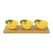 Appetizer serving set, 4-piece, porcelain, Fleurs et Citrons  - Nuov