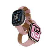 slomart Usnjen pašček AMAZINGTHING Class Band za Apple Watch 45/46/49 mm - roza