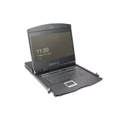 Modularized 48,3cm (19) TFT console with 8 port KVM, DE keyboard, black (RAL 9005)