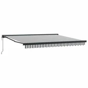 Vidaxl Zložljiva tenda antracit in bela 4x3 m blago in aluminij