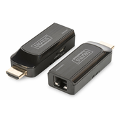 Mini HDMI Extender Set, Full HD, 1080p 50m, Cat6/6A/7, powered via Micro USB cable, bk