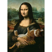 Trefl - Puzzle Mona Lisa in Purring Kitty - 500 kosov
