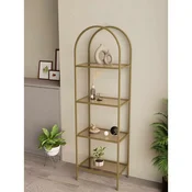 Hanah Home Idil polica za knjige 47 × 158 × 30 cm, zlatna / bronzano staklo