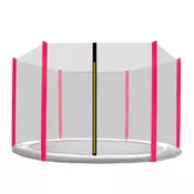 INLEA Zunanja zaščitna mreža za trampolin PREMIUM Jump s skupnim premerom 305 cm za 6 stebrov – črna/roza