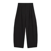 Bershka Hlače z naborki črna