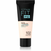 Maybelline Fit Me! Matte+Poreless matirajoči tekoči puder za normalno in mastno kožo odtenek 102 30 ml
