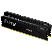 Kingston Fury Beast Black pomnilnik (RAM), 64GB, 5200MHz, DDR5, CL40, DIMM, 2 modula (KF552C40BBK2-64)