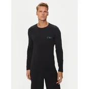 Majica z dolgimi rokavi lounge Emporio Armani Underwear črna barva, 111023 4F715