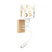 Brilagi - LED Flex lampa BOBO WOOD 1xE27/25W/230V + LED/3W hrast/bela/sa životinjskim motivima
