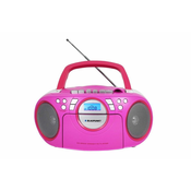 Blaupunkt Prenosni CD/MP3 predvajalnik Blaupunkt BB16PK v roza barvi, z USB predvajanjem, AUX vhodom in 40 prednastavljenimi radijskimi postajami.