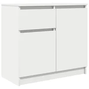 Vidaxl Komoda s predalom bela 71x35x65 cm inženirski les
