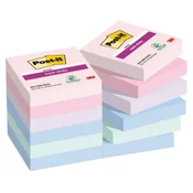 Samolepilni listek Post-it Super Sticky SOULFUL, velikost 47,6 x 47,6 mm, 12 listkov po 90 listov
