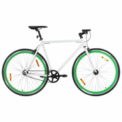 vidaXL Bicikl s fiksnim zupcanikom bijelo-zeleni 700c 51 cm