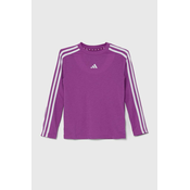 Otroška dolga majica adidas J TR-ES 3S LS vijolična barva, IW0847