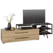 NISKA KOMODA  200/57/45 cm  crna, boja hrasta