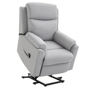 HOMCOM HOMCOM naslonjač za vstajanje lanu podoben poliester, kovina, pena 83Š x 89G x 102V cm Svetlo siva, (5000242838)