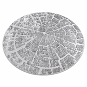eoshop Sodobna MEFE preproga okrogla 6185 Drevesni štor - Strukturna, dve ravni flis siva ( - Velikost: krog 100 cm)