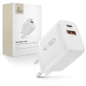 Stenski 65W polnilec Tech-Protect NCA65W-GAN 2x USB - bel