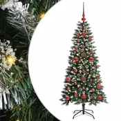 Vidaxl Umestno božično drevo Zelena 120 cm PVC, plastika in jeklo