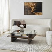 HANAH HOME Sto za dnevnu sobu Saga Rectangle Walnut Transparent