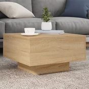 Stolic za kavu s LED svjetlima boja hrasta sonome 55x55x31 cm