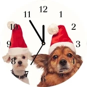 tulup.si Steklena ura Santa Claus Psi. Bele kazalke