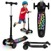 Otroški balansirni trikolesni skiro LED Ricokids Glowi - črn