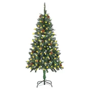 Umetna osvetljena novoletna jelka s storži 150 cm